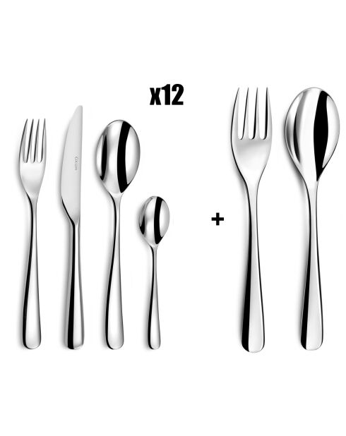 Couverts de table Alpha - Ménagère 50 pièces Acier inoxydable