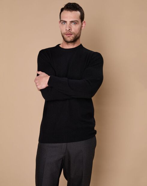Pull 100% Cachemire 4 fils Harry col rond noir