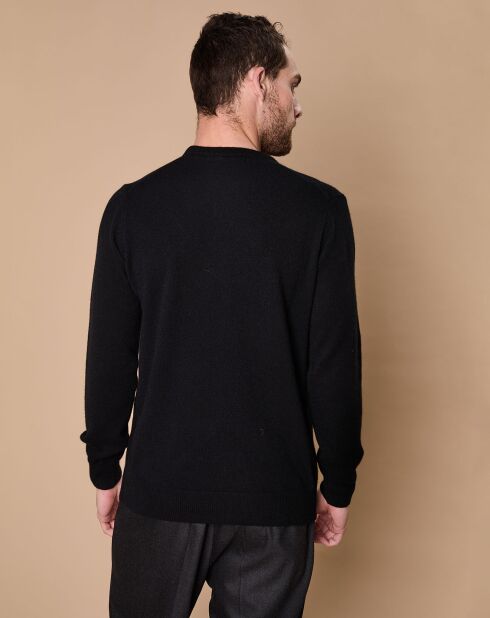 Pull 100% Cachemire 4 fils Harry col rond noir