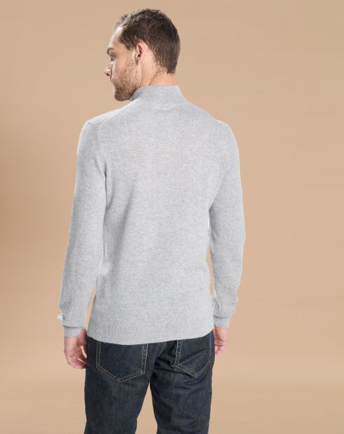 Pull 100% Cachemire Jules col camionneur gris clair