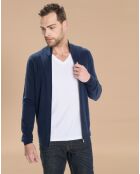 Gilet zippé 100% Cachemire John bleu marine