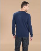 Pull 100% Cachemire Lucien col V bleu marine