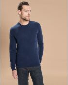 Pull 100% Cachemire Lucas col rond bleu marine