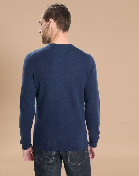 Pull 100% Cachemire Lucas col rond bleu marine