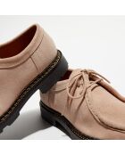 Derbies en Velours de Cuir Loretta roses