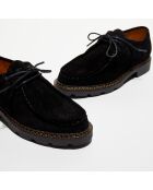 Derbies en Velours de Cuir Loretta noires