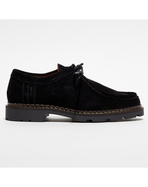 Derbies en Velours de Cuir Loretta noires