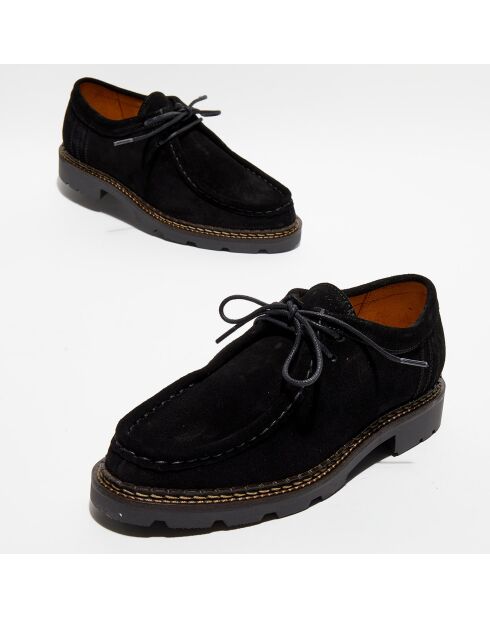 Derbies en Velours de Cuir Loretta noires