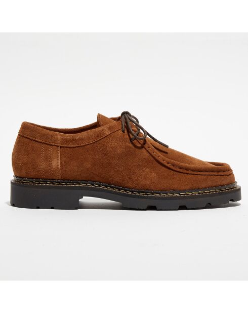 Derbies en Velours de Cuir Maurice cognac