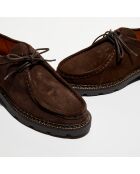 Derbies en Velours de Cuir Maurice marron