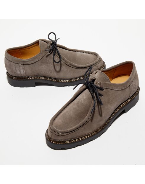 Derbies en Velours de Cuir Maurice gris foncé