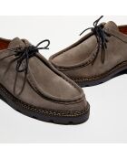 Derbies en Velours de Cuir Maurice gris foncé