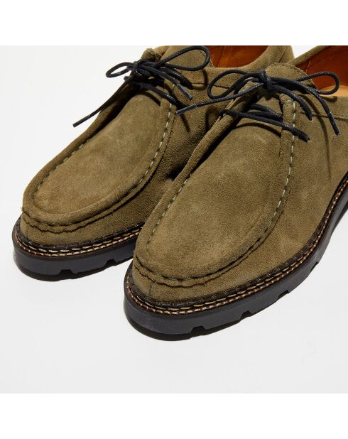 Derbies en Velours de Cuir Maurice kaki