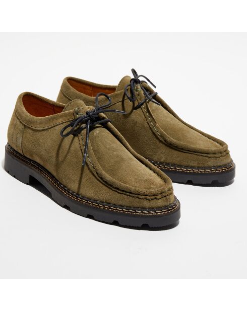 Derbies en Velours de Cuir Maurice kaki