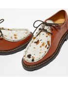 Derbies en Cuir & poils vache Loretta marron