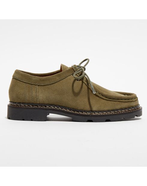 Derbies en Velours de Cuir Loretta kaki