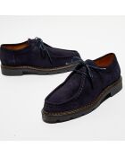 Derbies en Velours de Cuir Maurice bleu marine