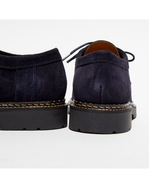 Derbies en Velours de Cuir Maurice bleu marine