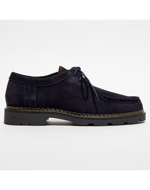 Derbies en Velours de Cuir Maurice bleu marine