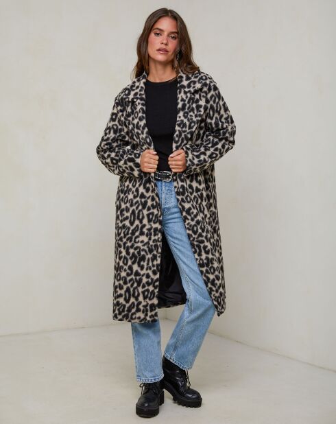 Manteau Leonie beige/noir