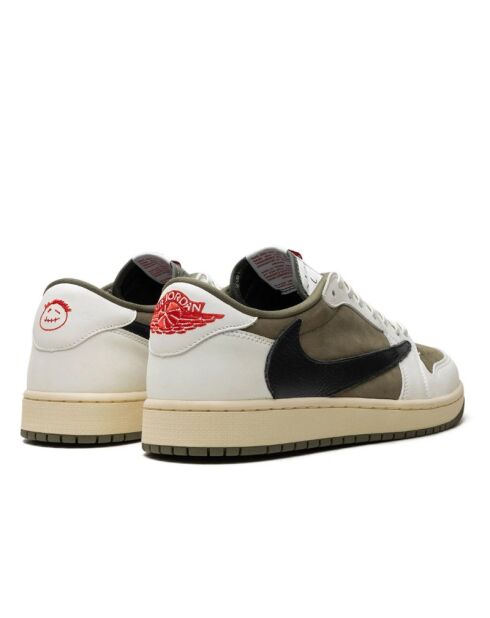 Sneakers en Cuir & Velours de Cuir Air Jordan 1 Retro Low OG SP Travis Scott vert/noir/blanc