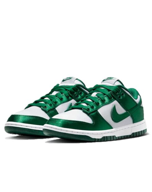 Sneakers en Cuir & Satin Dunk blanc/vert