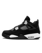 Sneakers en Velours de Cuir Air Jordan 4 Retro noir/blanc