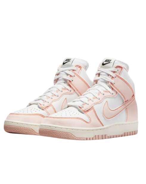 Sneakers en Cuir Dunk High 1985 blanc/rose