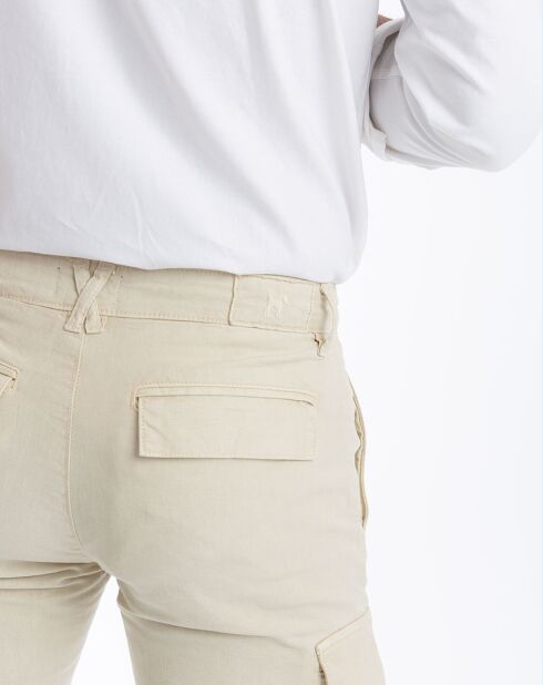 Pantalon Cargo en Lin crème