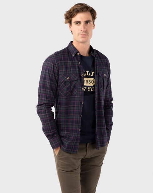 Chemise flanelle Viella marine