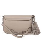 Sac bandoulière en Cuir Thea Top Flat gris - 13x21x8 cm