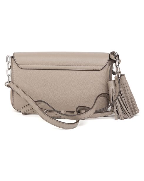 Sac bandoulière en Cuir Thea Top Flat gris - 13x21x8 cm