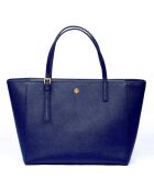 Sac cabas en Cuir Emerson bleu marine - 42x25x10 cm