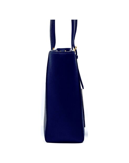 Sac cabas en Cuir Emerson bleu marine - 42x25x10 cm