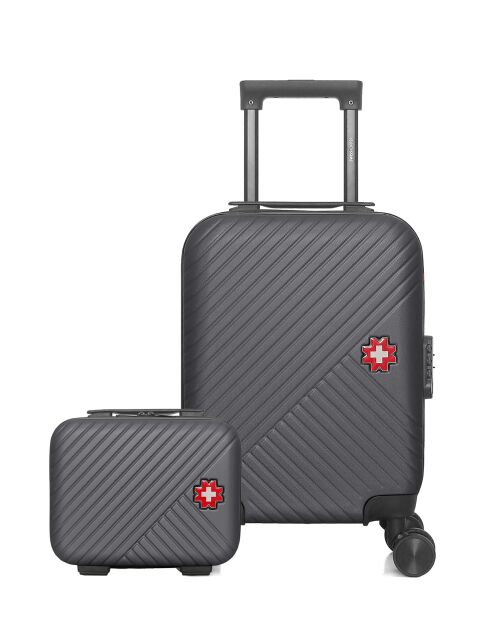2er-Set - XXS-Kabinenkoffer und Vanity SPIEZ dunkelgrau