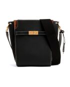 Lee Radziwill Beuteltasche aus Leder, 24,5 x 18 x 11 cm, Schwarz