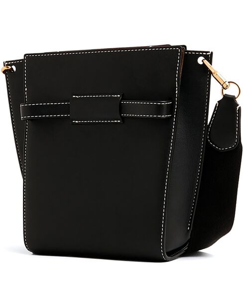 Lee Radziwill Beuteltasche aus Leder, 24,5 x 18 x 11 cm, Schwarz