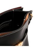 Lee Radziwill Beuteltasche aus Leder, 24,5 x 18 x 11 cm, Schwarz