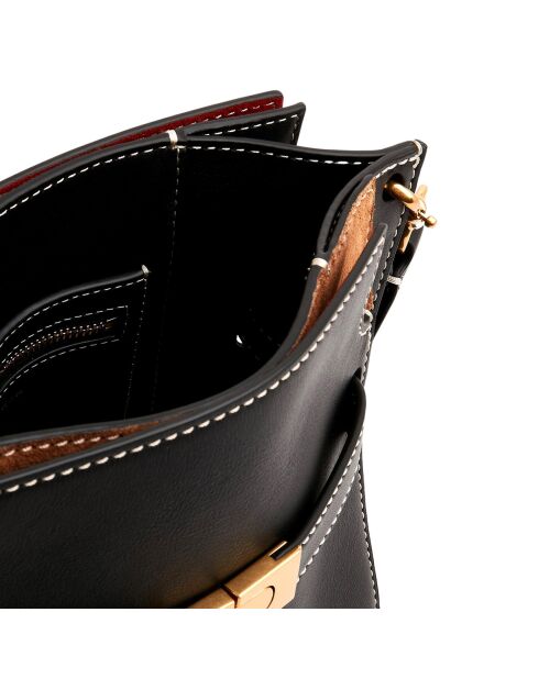 Lee Radziwill Beuteltasche aus Leder, 24,5 x 18 x 11 cm, Schwarz