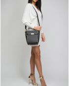 Lee Radziwill Beuteltasche aus Leder, 24,5 x 18 x 11 cm, Schwarz