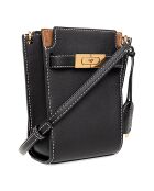 Lee Radziwill Beuteltasche aus Leder, 18,6 x 11 x 9 cm, Schwarz