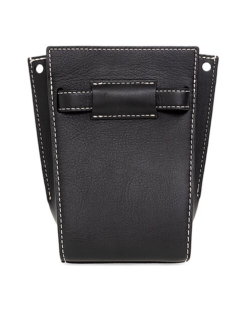 Lee Radziwill Beuteltasche aus Leder, 18,6 x 11 x 9 cm, Schwarz