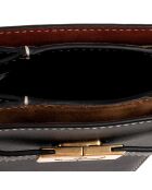 Lee Radziwill Beuteltasche aus Leder, 18,6 x 11 x 9 cm, Schwarz