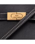 Lee Radziwill Beuteltasche aus Leder, 18,6 x 11 x 9 cm, Schwarz