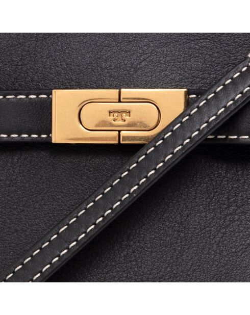 Lee Radziwill Beuteltasche aus Leder, 18,6 x 11 x 9 cm, Schwarz