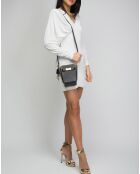 Lee Radziwill Beuteltasche aus Leder, 18,6 x 11 x 9 cm, Schwarz