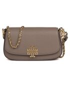 Sac bandoulière en Cuir Britten convertible   taupe - 21x13x6 cm