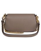 Sac bandoulière en Cuir Britten convertible   taupe - 21x13x6 cm