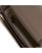 Sac bandoulière en Cuir Britten convertible   taupe - 21x13x6 cm