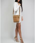 Sac seau en Cuir Lee Radziwill camel - 24.5x18x11 cm